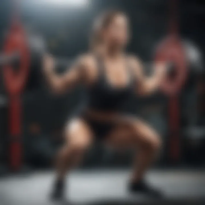 An athlete performing a dynamic weightlifting exercise.
