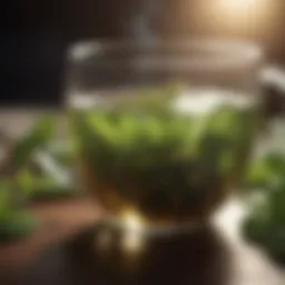 Herbal tea with mint leaves