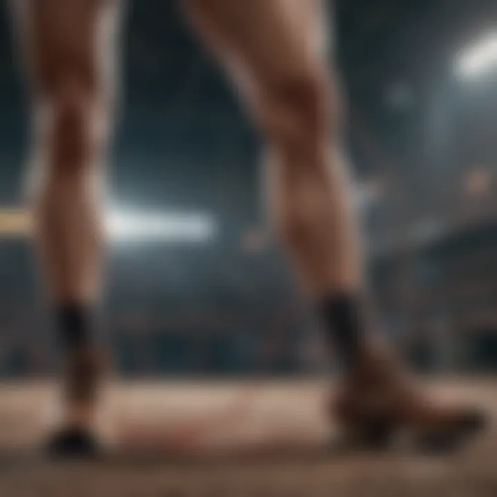 Anxiety depicted as tangled strings tightening around a leg in motion