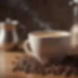 Aromatic coffee beans freshly brewed