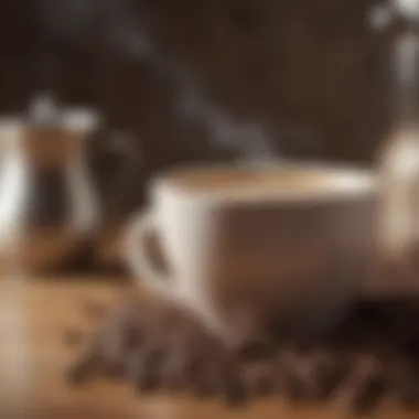 Aromatic coffee beans freshly brewed
