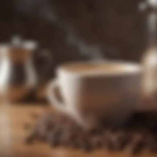 Aromatic coffee beans freshly brewed