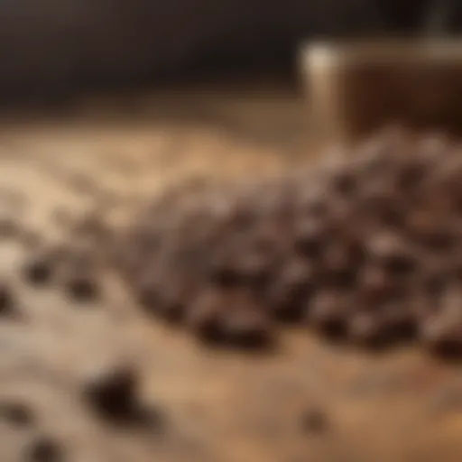 Aromatic coffee beans in a rustic setting