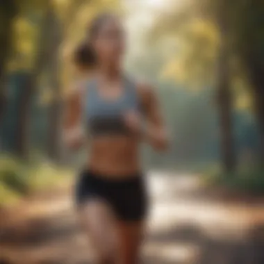 Athletic woman engaged in cardio training outdoors