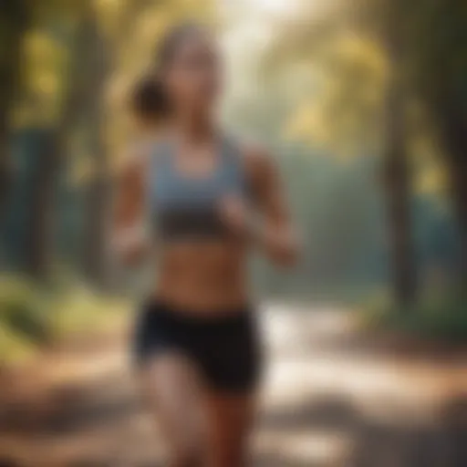 Athletic woman engaged in cardio training outdoors