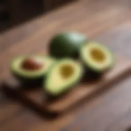 Avocado Slices on Rustic Wooden Table