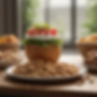 An array of healthy snacks arranged creatively to promote mindful eating and better food choices.