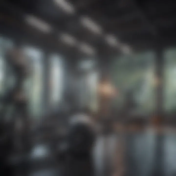 Variety of workout equipment in a modern gym