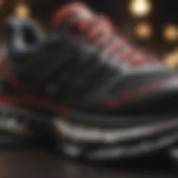A close-up of a running shoe designed for overpronation.