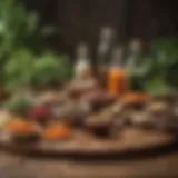 Colorful array of plant-based protein sources on a wooden table