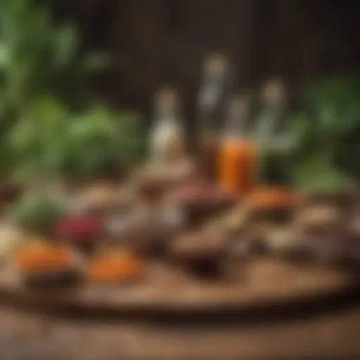 Colorful array of plant-based protein sources on a wooden table