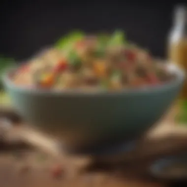 Vibrant bowl of quinoa salad with vegetables and legumes