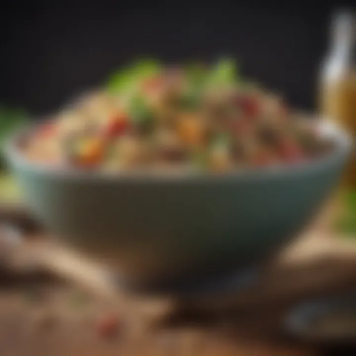 Vibrant bowl of quinoa salad with vegetables and legumes