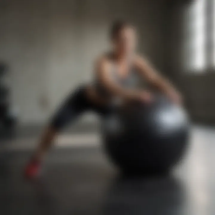 An athlete using a stability ball for core exercises