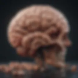 Conceptual illustration of brain signaling hunger