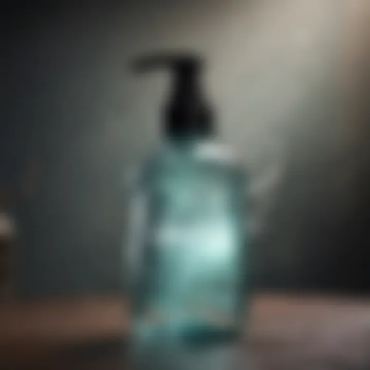 Close-up of a mouthwash solution being swirled