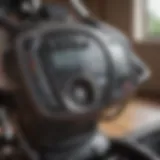 A detailed view of an elliptical machine showcasing its features