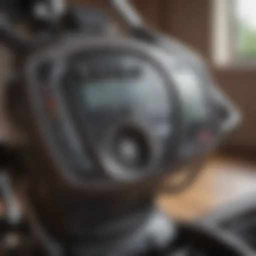 A detailed view of an elliptical machine showcasing its features