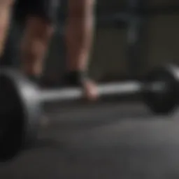 Close-up view of a specialized deadlift bar