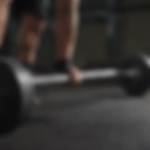 Close-up view of a specialized deadlift bar
