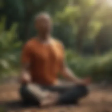 A person meditating outdoors, illustrating the importance of mindfulness in detox