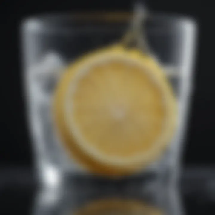 Clear glass of water with lemon slice