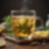 Herbal tea with ginger and lemon