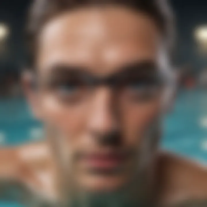 Close-up of high-tech anti-fog swimming goggles