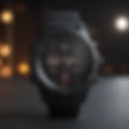 A stylish workout watch displaying fitness metrics