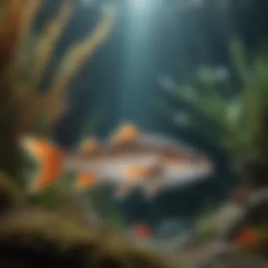 A serene underwater scene demonstrating the natural habitat of fish.