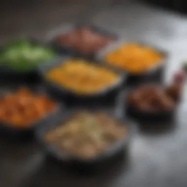 Vibrant Meal Prep Containers for Nutritious Meals Healthy meal prep containers with colorful ingredients