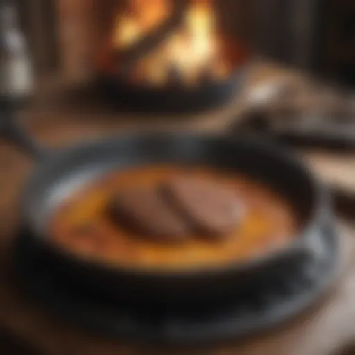 Seasoned cast iron skillet showcasing its rich patina