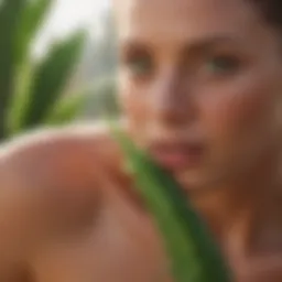 Illustration of soothing aloe vera application