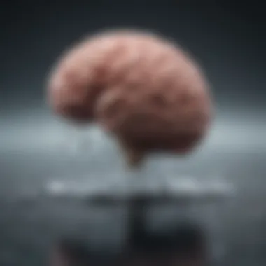 Visual metaphor of a brain with water droplets showcasing the impact of thirst on cognitive function