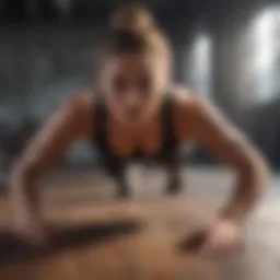 Engaging in a plank exercise showcasing core stability