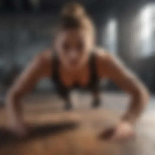 Engaging in a plank exercise showcasing core stability