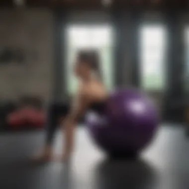 Core strength exercise using stability ball