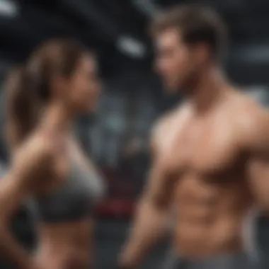 Couple motivating each other during a challenging cardio session