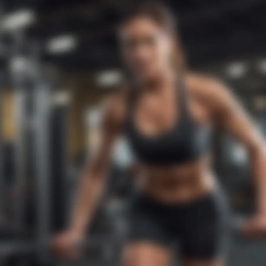 Person performing high-intensity interval training in a modern gym environment