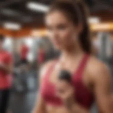 Illustration of a virtual community engaging through a fitness application