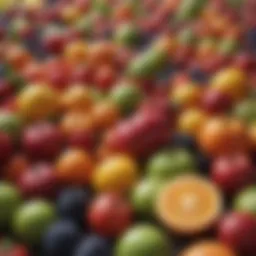 Colorful assortment of fruits and vegetables symbolizing natural sweetness.