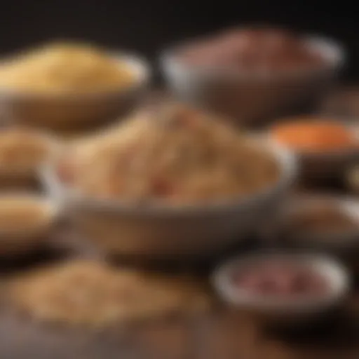 An assortment of whole grains and legumes showcasing complex carbohydrates.