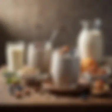 Dairy-Free Protein Breakfast Choices A selection of dairy-free protein sources like chia pudding and almond milk