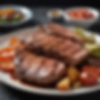 Selection of grilled lean meats on a plate