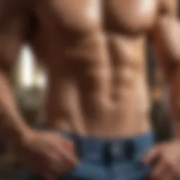 Midsection of a fit person with defined abs