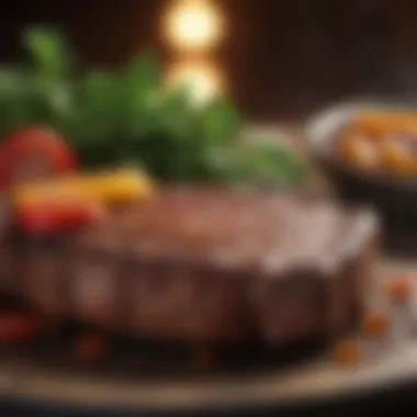 Aesthetic Steak Presentation Delicious steak with vibrant garnishes
