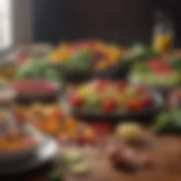 Colorful array of healthy food items arranged aesthetically