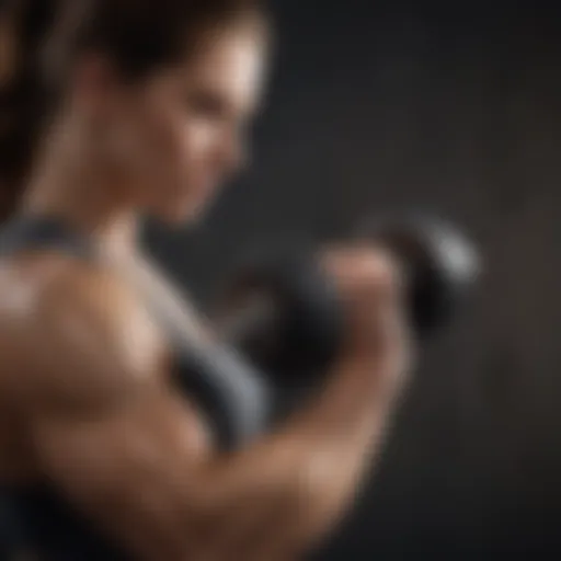 Sculpted arms with dumbbells