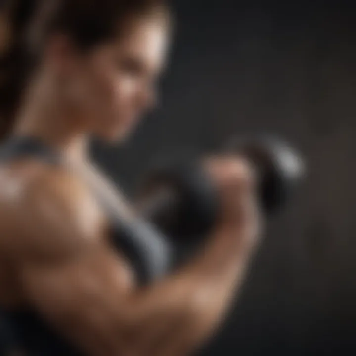 Sculpted arms with dumbbells