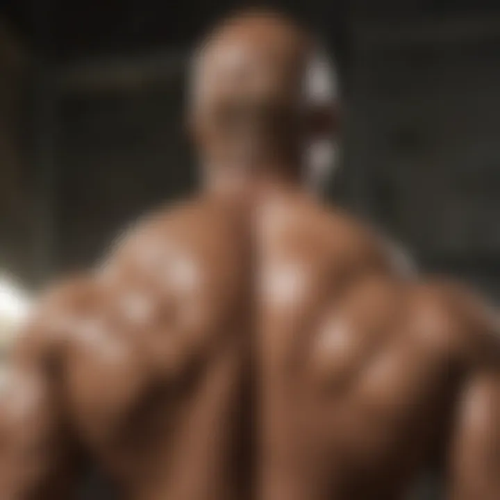 Dwayne Johnson showcasing his impressive back muscles